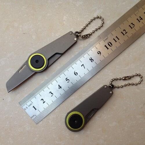 EDC Gear cut pocket box knife fold keychain open opener package letter cutter parcel pare peeler mini blade peel