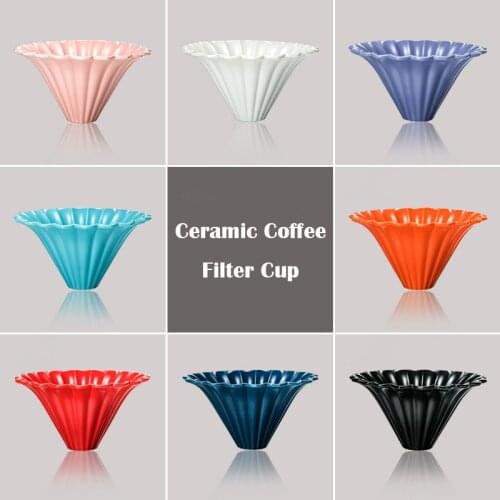 Ceramic Style Coffee Cup Espresso Coffee Filter Cup V60 Funnel Drip Hand Cup Filters Coffee Accessories For Barista