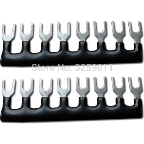 1PCS TB1508 TBD-15A 8 Positions 15A Wire Connector Pre Insulated Fork Type Barrier Spades Terminal Strip Jumper Block red black