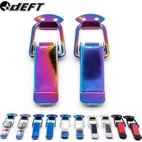 DEFT 2pcs Quick Release Fasteners Car Bumper Security Hook Lock Clip Kit for Racing Car Truck Hood Clip Hasp Auto Accessories