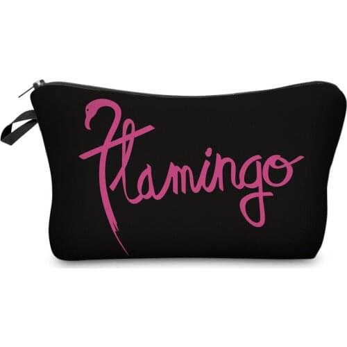 Cosmetic Bag Professional New Fashion Waterproof Women Make Up Casual Travel Organizer Storage Beauty Flamingo Printed Words