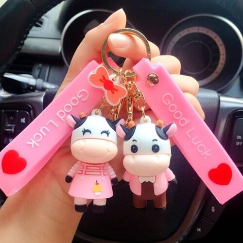 Cattle Keychain Ornaments Wholesale Car Keychains Year of the Ox Bag Pendant Couple Gifts