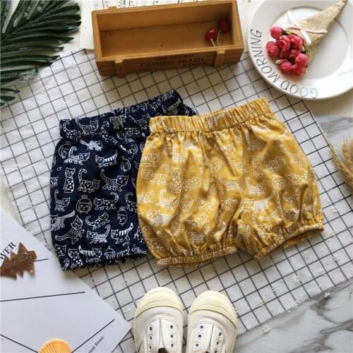 Tonytaobaby Summer Wear New Style Baby Full Printed Soft Cotton Kitten Pants Girls Pants