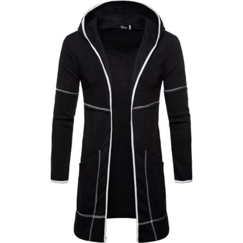 Hot Mens fashion casual coats Hoddie Autumn winter casual Slim Long Popular Cardigans Long Winter Top thin coat Jacket Plain
