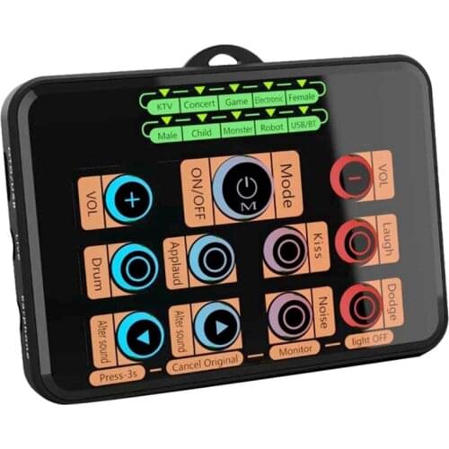 Mobile Phone Computer Live Sound Card, Microphone Voice Changer Sound Card for Mobile Phone//Switch/IPad/Computer