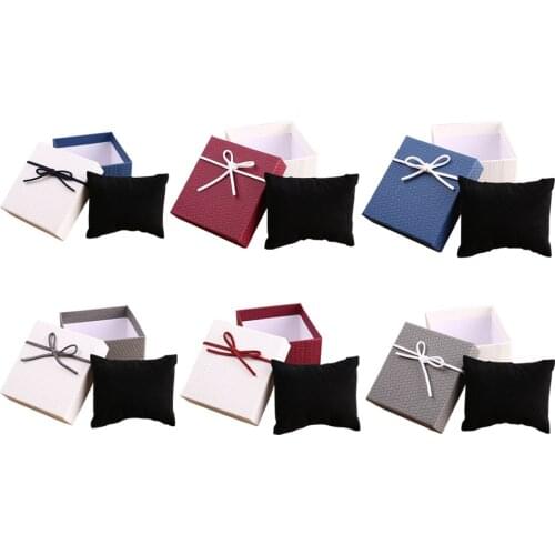 Fashion Wrist Watch Display Collection Storage Bracelet Jewelry Organizer Case Holder with Pillow Cushion Square Watch Box