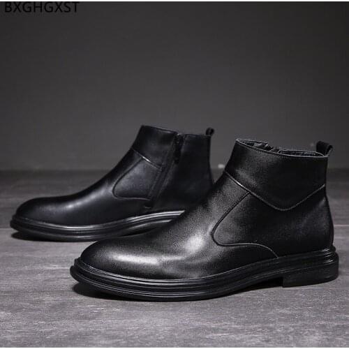 Leather Casual Shoes Ankle Boots for Man 2021 Winter Shoes Men Chelsea Boots Men Luxury Brand Shoes Motorcycle Boots Men Zapatos