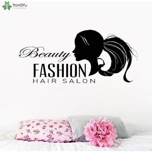 YOYOYU Wall Decal Beauty Fashion Hair Salon Wall Sticker Vinyl Barbershop Stylist Interior Window Art Modern Design Decor CT587