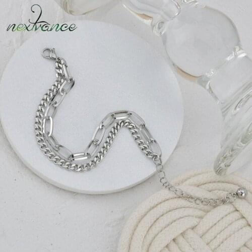 Nextvance Charm Stainless Steel Double Chain Bracelets On Hand Bracelet & Bangles Anime For Women Best Friends Jewelry Gift