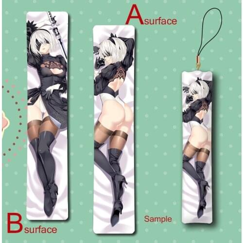 NieR:Automata YoRHa Type B No. 2 Anime Mini Dakimakura Keychain Pillow Hanging Ornament Phone Strap Gift
