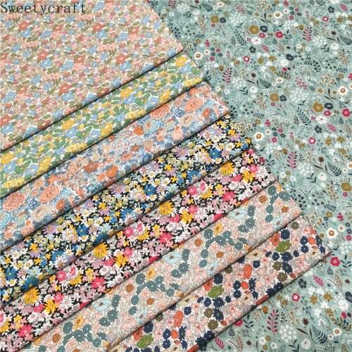 Small Flora Print New 2021 Hot Cotton Fabric DIY Sewing For Baby Patchwork Quilting Handmade Bedding Blanket Sheets Tilda Tissus