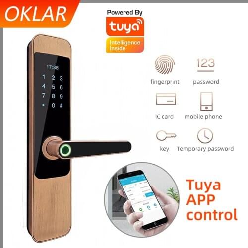 OKLAR Biometric Fingerprint Lock Security Intelligent Smart Lock With WiFi Tuya APP Password RFID,Door Lock Electronic Hotels