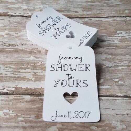 From my shower to yours, Personalised bridal shower tags, baby shower tags, bath salt tags, Custom shower tags, Chalkboard tags