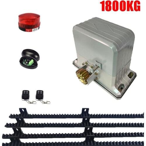 KINGJOIN Open vehicle 1800KG sliding door opener with 5m rack 1 photocell 1 alarm light remote control