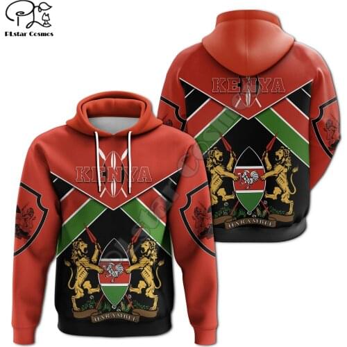 PLstar Cosmos Newest Africa Kenya Country Flag Tribe Culture Tattoo Pullover 3DPrint Men/Women Harajuku Funny Casual Hoodies B3