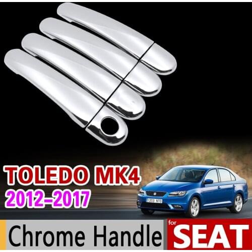 For Seat Toledo MK4 2012-2017 Luxurious Chrome Handle Cover Trim Set 2013 2014 2015 2016 Car Accessories Stickers Car Styling