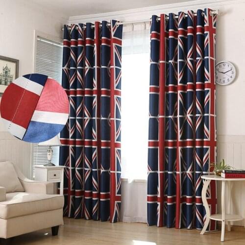 Modern Flag Blackout Curtains for Living Room High Shading Effect Polyester Fabric Hotel Bedroom Kitchen Window Curtain Panels