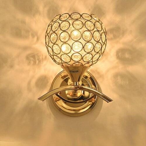 Manufacturer Directly Sells Modern Crystal Wall Light Creative Restaurant Hallway Lamp Bedside E27 Wall Lamp Wholesale
