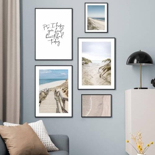 Modern Sea Beach Landscape Canvas Decoration Print Nordic Poster Nature Scenery Photography Picture Wall Art Painting Home Decor