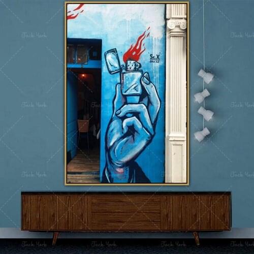 Lighter Urban Street Art Graffiti Wall Art Poster Wall Photo Pictures Wall Art Living Room Wall Decor Painting Canvas Print
