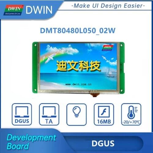 DWIN TFT LCD Smart LCM Intelligent Display 5" 800*480 Resolution HMI With Resistive Touch Panel Device DMT80480L050_02W