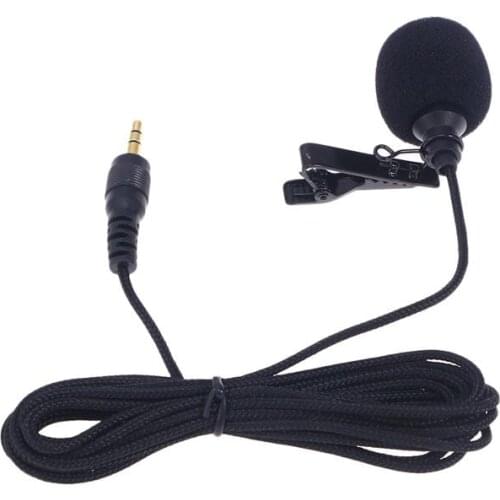 2.5m Omnidirectional Metal Microphone 3.5mm Jack Lavalier Tie Clip Microphone Mini Audio Mic for Speech Leture