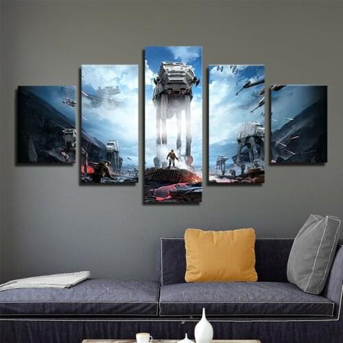 Star Wars 5 Pieces Warrior Soldier Sci-Fi Movie Art Canvas Poster Living Room Wall Decoration Picture Print Painting