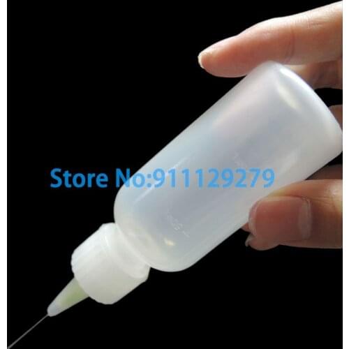1pc 50ml Needle Tip Soldering Cleaning Clear Liquid Flux Alcohol Oil Dispenser Plastic Hand Bottle Cleaner DIY Repair