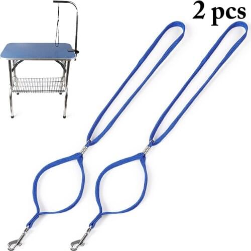 48cm 2pcs Pet Grooming Loop Dog Grooming Dog Pet Cat Animal Loop Lock Clip Rope For Grooming Table Arm Bath Pet Traction