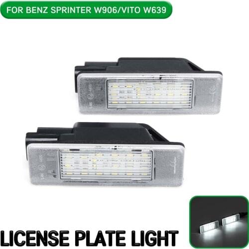 2pc LED License Number Plate Light Lamp For Mercedes-Benz Sprinter W906 2006-on /Vito W639 Mercedes for Benz Sprinter 2003-2014
