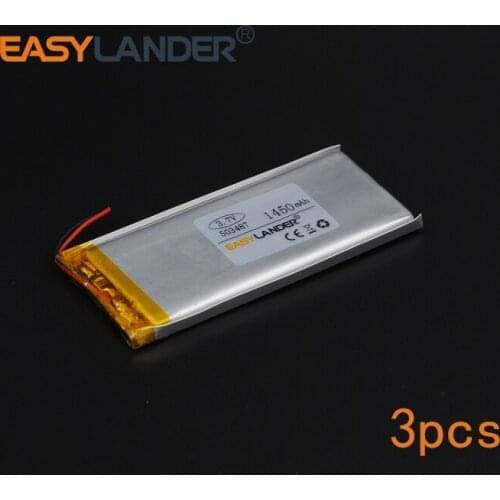 3pcs/Lot 3.7V 1450mAh 503487 Rechargeable li Polymer Li-ion Battery For bluetooth headset GPS PSP PDA MP3 MP4 MP5 053487