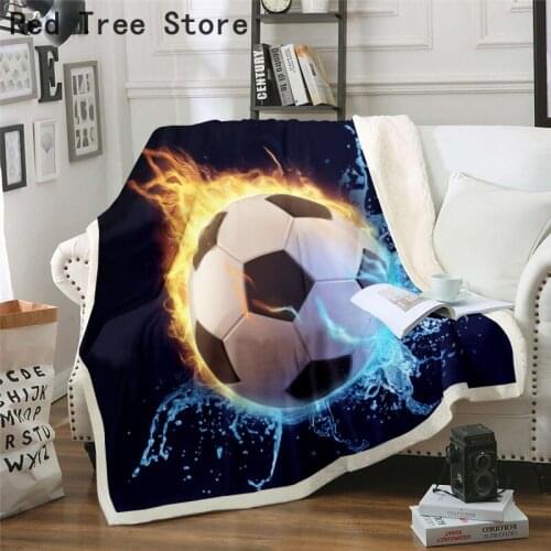 Cartoon Football Game Basketball 3D Blanket Soft Flannel Blankets Bedspread Sofa Washable Bedding Cover Summer Quilt 150*200cm