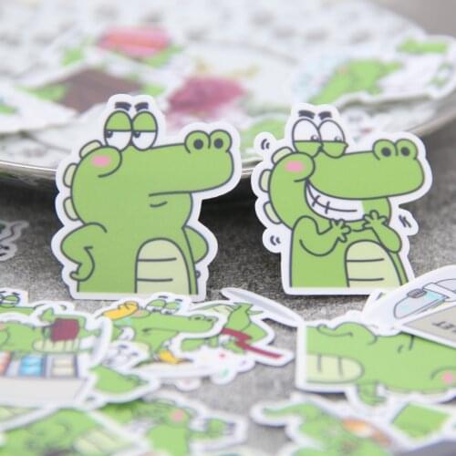 40pcs Waterproof Cute Cartoon Alligator Animal Scrapbooking Planner Card Crocodile Laptop Sticker Mug Cup Hydroflask Stickers