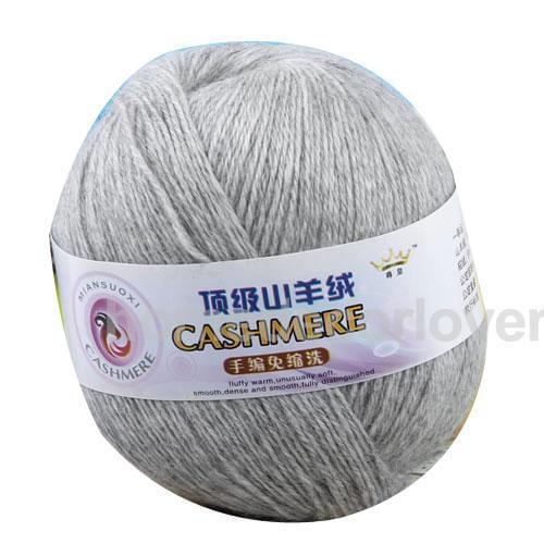 400m Light Grey Soft Cashmere Wool Knitting Crafts Yarn Craft Sweater Scarf Make