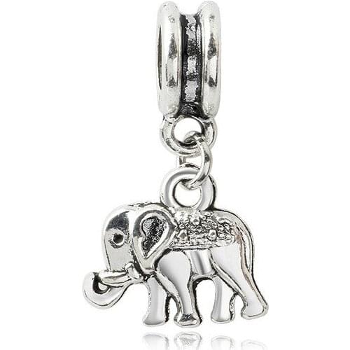 5PCS Wholesale Classic Silver Colour Zinc Alloy Animal Thai Elephant Charm Pendant Fit Men Original DIY Bracelet Jewelry Making