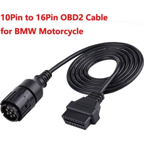 Car OBD2 Connector Cable for BMW Motobikes 10Pin to OBD2 16Pin Adapter Diagnostic Extension Cable Onto GPS for BMW Motorcycle