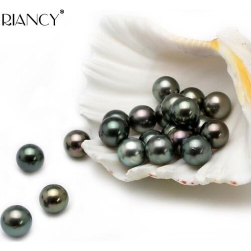12-13MM Big Natural Tahitian Black Pearl Beads DIY naked pearl disperse seeds.Prefect Round Peacock Green Loose Bead Real Pearl