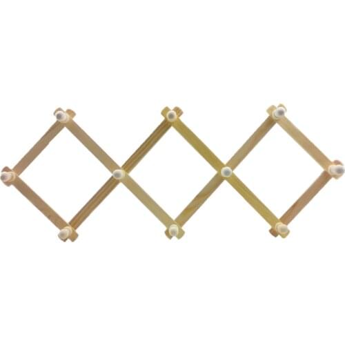 Wooden Wall Hanger Clothes Hook Expandable Coat Rack Accordion Design 13 Peg Hooks Storage Room Accessories