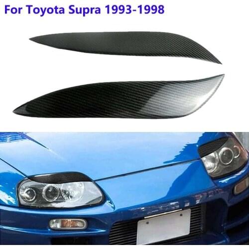 For Toyota Supra 1993 1994 1995 ~ 1998 Car Headlight Eyelids Headlamp Eyebrows Carbon Fibers Lamp Eyebrow Decoration Stickers
