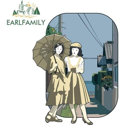 EARLFAMILY 13cm x 9.8cm for Japan Girl Cartoon Funny Car Stickers Scratch-Proof Waterproof Decal Car Body Bumper Decoration