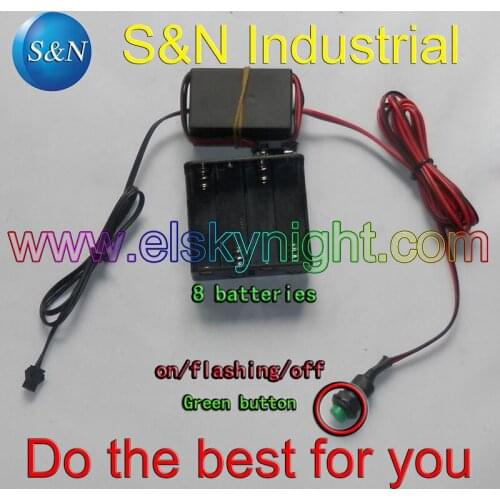 EL inverter on/flash/off button12V8AA battery case for 20 meters el wire using for tron dancing,advertising and display