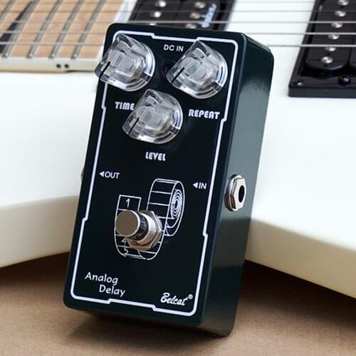 Belcat Analog Delay Guitar Effect Pedal with Time Repeat Level Control True bypass Effects Stompbox for Electric Guitar