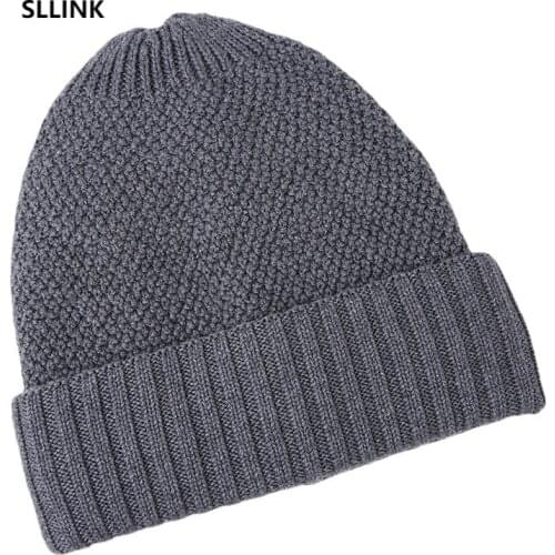 Cotton Sunny Knitted Hat Fleece-Lined Thickened Autumn and Winter Warm Mens and Womens Ski Cap Classic Jacquard Beanie