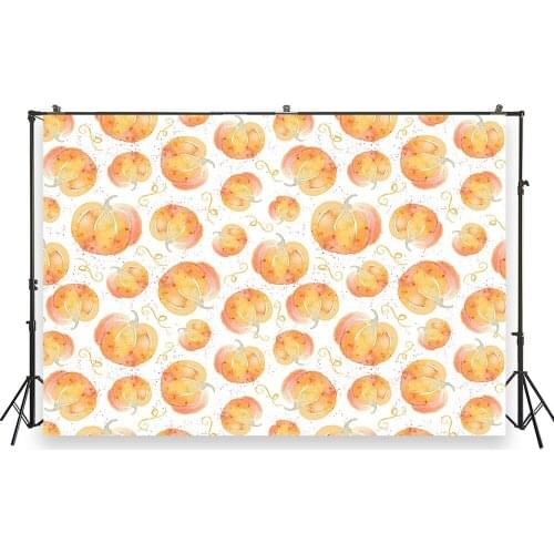 HUAYI Photography Backdrops Halloween Day Party Decor Photo Background Newborns Baby Watercolor Painted Pumpkins BackdropXT6733