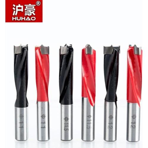 HUHAO 5pcs/lot Carbide Wood Drill Bit Dia.10mm-18mm Overlength 70mm Router Bit Row Drilling For Boring Machine Wood Endmill