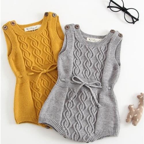 Newborn Boys Girls Jumpsuits Clothes 2020 Spring Autumn Baby Boys Girls Rompers Pure Color Knitted Children Rompers