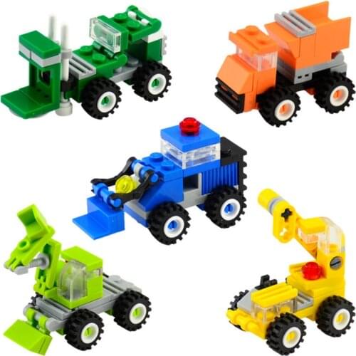 5 Kinds Original City Series Mini Transportation Block Car Building Blocks Compatible Soliders Police Bricks