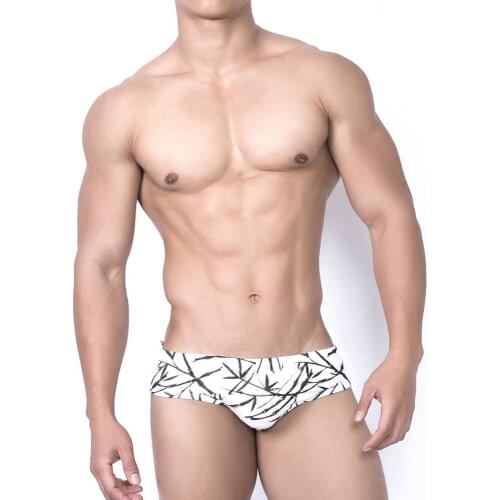 Chinese Style Swimwear Men Ink Bamboo Print Swimwear Men Fashion Spa Swimming Trunks Fashion Close-fitting Mens Man Swimsuits