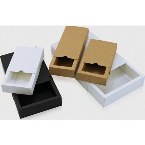 Small Kraft Gift Packaging Paper Box Darwer Boxes Paper Cardboard Box Soap Candy Packing Kraft