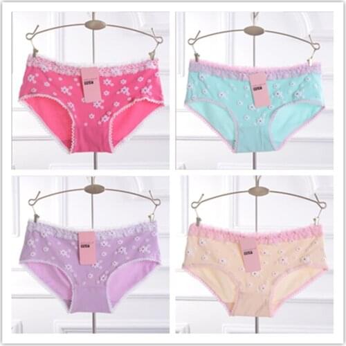 Cute girl cotton underwear little daisy ladies underwear